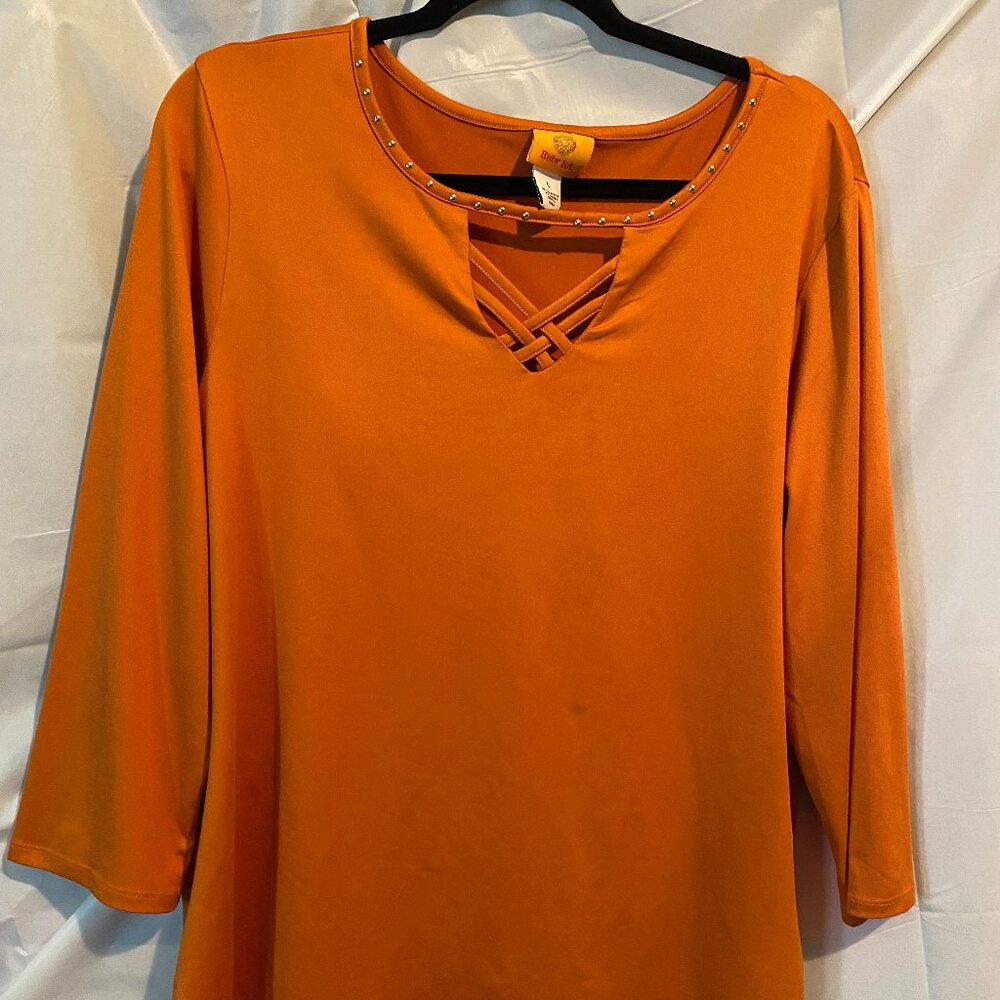 Ruby Rd. Blouse Size Large Orange - image 1